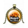 Happy Halloween Pumpkin Ghost Bat Necklace - Bronze 
