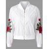 Veste zippée à motif floral - Blanc 2XL