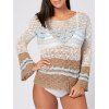 Flare Sleeve Crochet Cover Up Top - multicolore ONE SIZE