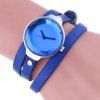 Montre À Bracelet En Couches Superposées - Bleu 