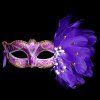 Masque en Faux Plume Soirée D'Halloween - Bleu 