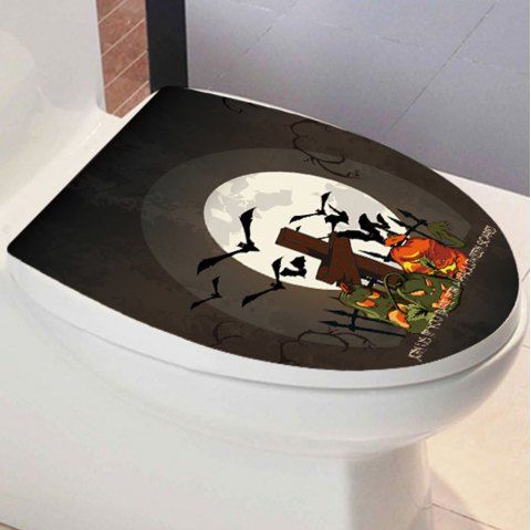 17 Off 2019 Pumpkin Bat Toilet Sticker In Black Pumpkin Bat Toilet Sticker Black