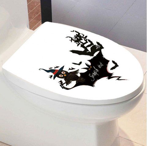 17 Off 2019 Bat Owl Toilet Sticker In Black Dresslily Bat Owl Toilet Sticker Black