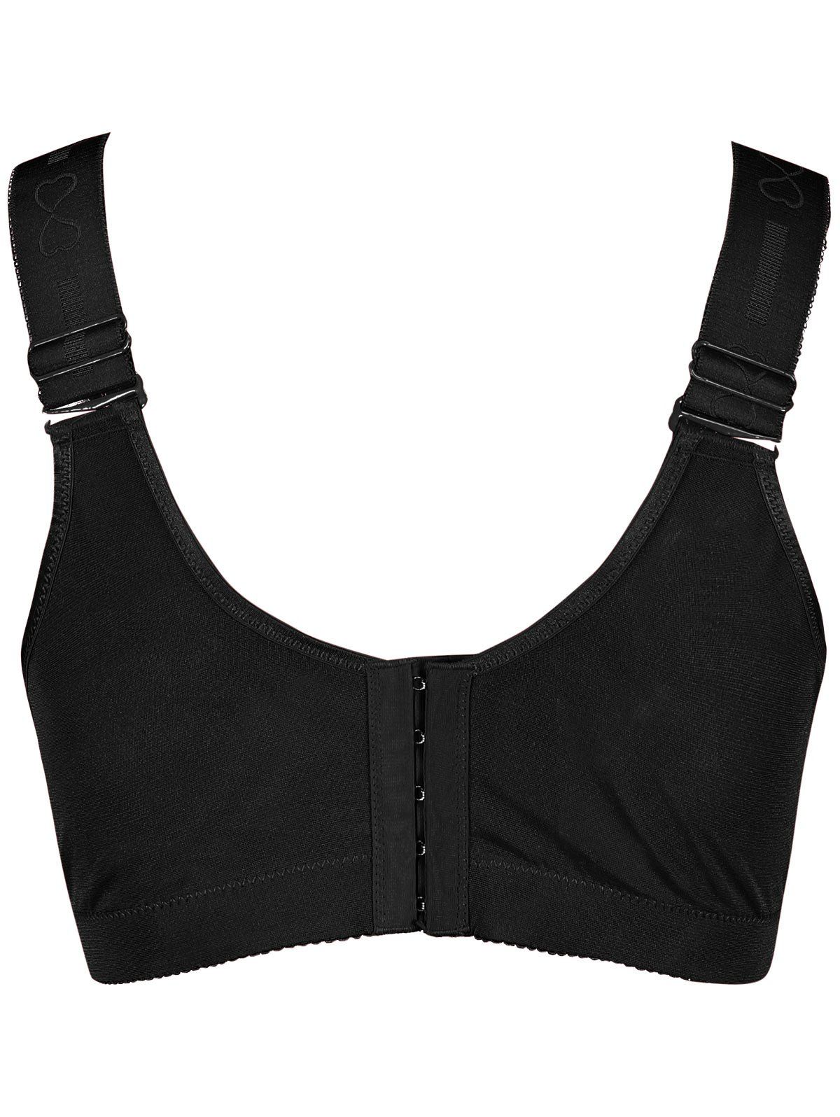 2018 Plus Size Padded Wirefree Lace Insert Bra BLACK XL In Plus Size