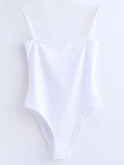 

Cami Sleeveless Cotton Bodysuit, White