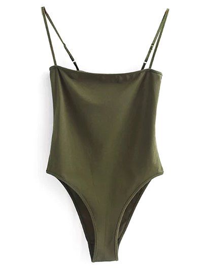 

Cami Sleeveless Cotton Bodysuit, Army green