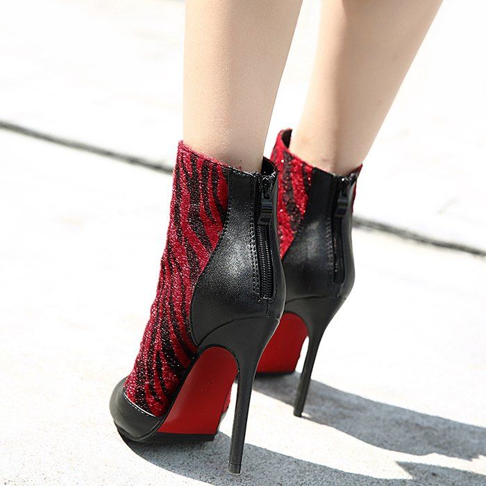 stiletto boots lace up