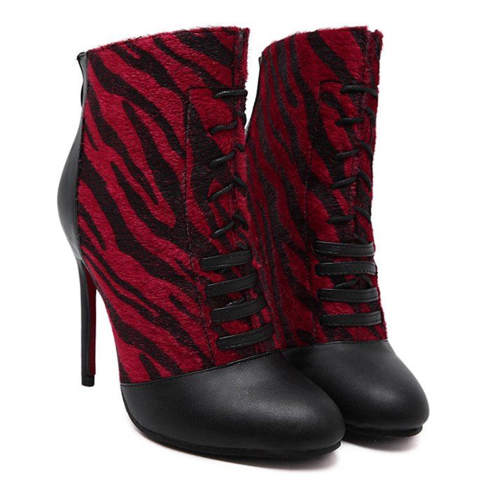 stiletto boots lace up