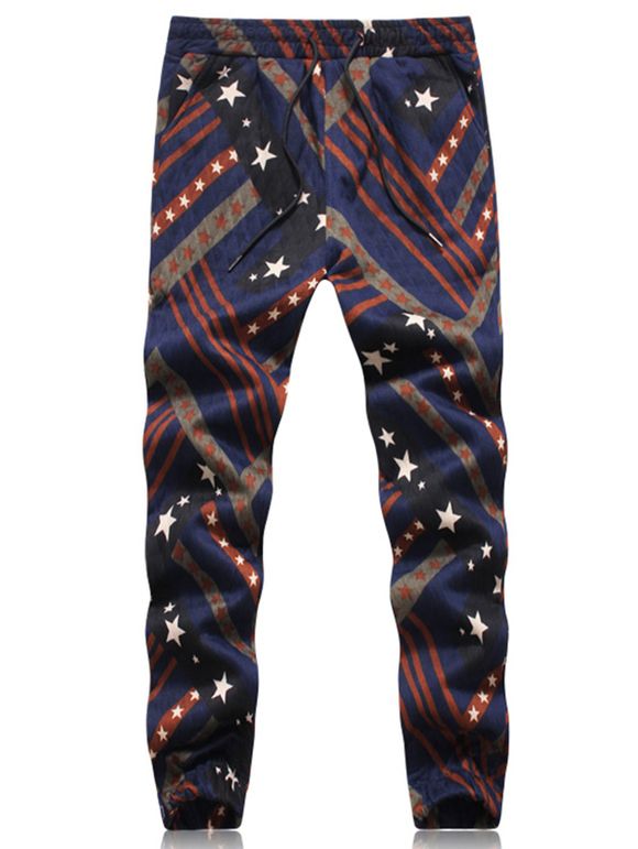 Pantalons de Jogging Etoiles et Rayures Gaufrage - multicolore XL