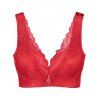 Brassière en Dentelle Rembourré Sans Fil Grande Taille - Rouge 4XL