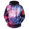Sweatshirt à Capuche Imprimé Galaxie Colormix avec Poche Kangourou - multicolore XL