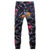 Pantalon de Jogging Gaufrage de Patchs et Feuilles - multicolore 5XL