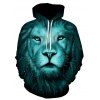 Sweat à Capuche Imprimé Lion 3D - multicolore L