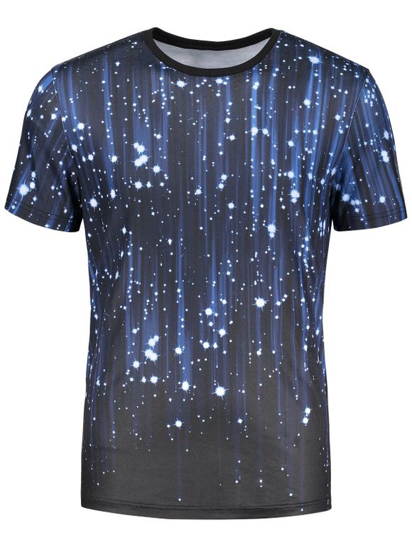 T-shirt à manches courtes 3D Galaxy Print - multicolore XL