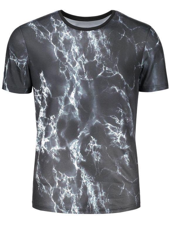 T-shirt à manches courtes 3D Lightning Print - multicolore XL
