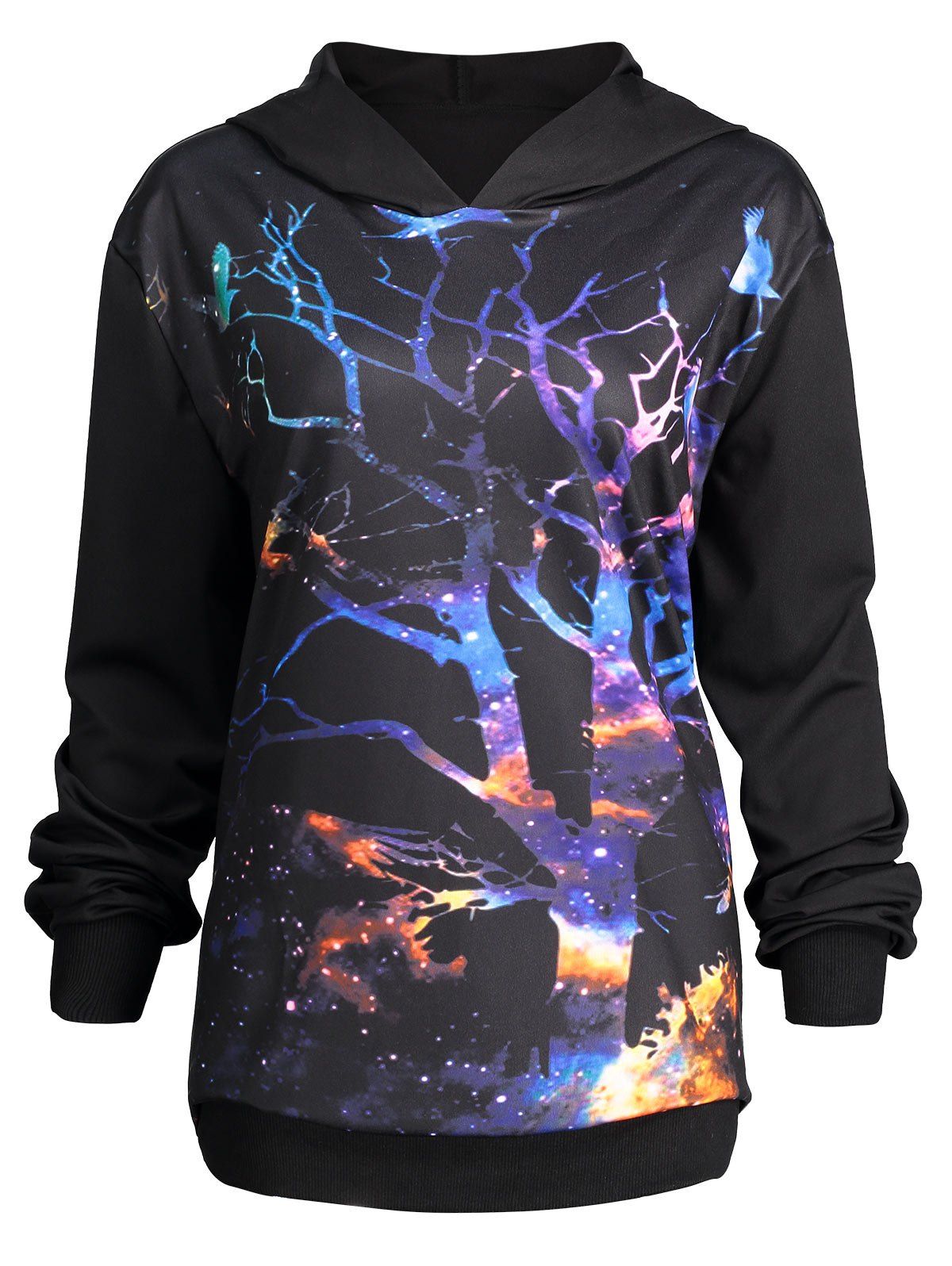

Branches 3D Print Plus Size Halloween Hoodie, Black