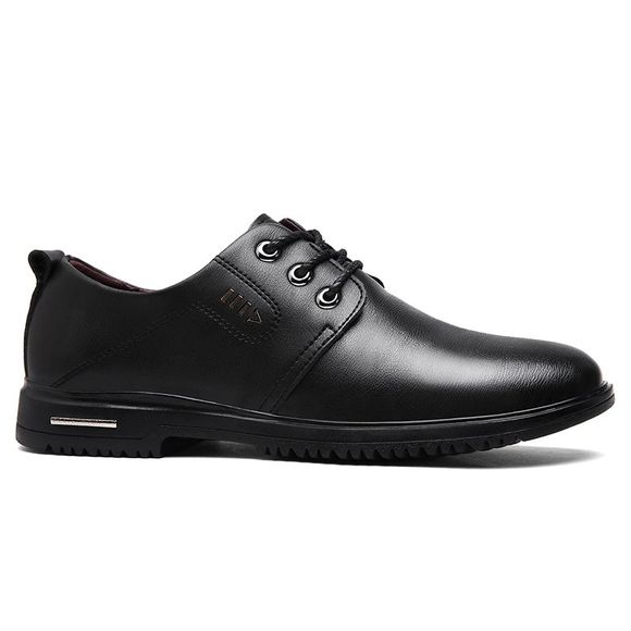 Faux Leather Stitching Metal Formal Shoes - Noir 39