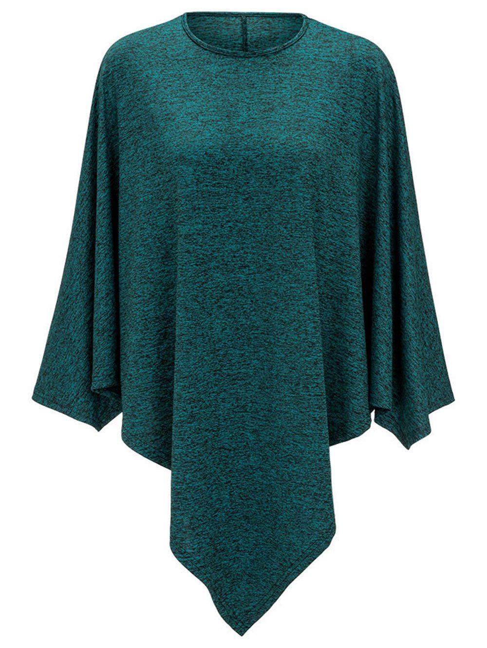 

Round Neck Heathered Asymmetrical Top, Green