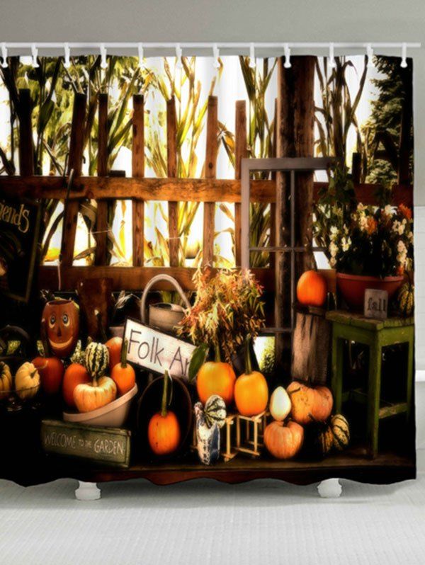 

Pumpkin Waterproof Halloween Shower Curtain, Colormix