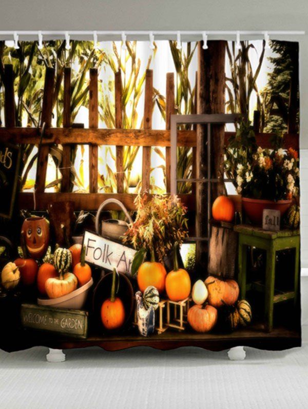 

Pumpkin Waterproof Halloween Shower Curtain, Colormix