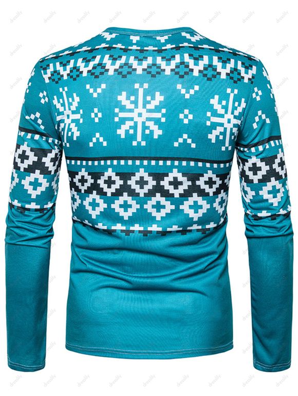 T-shirt de Noël Imprimé Chat Géométrique 3D - multicolore 2XL