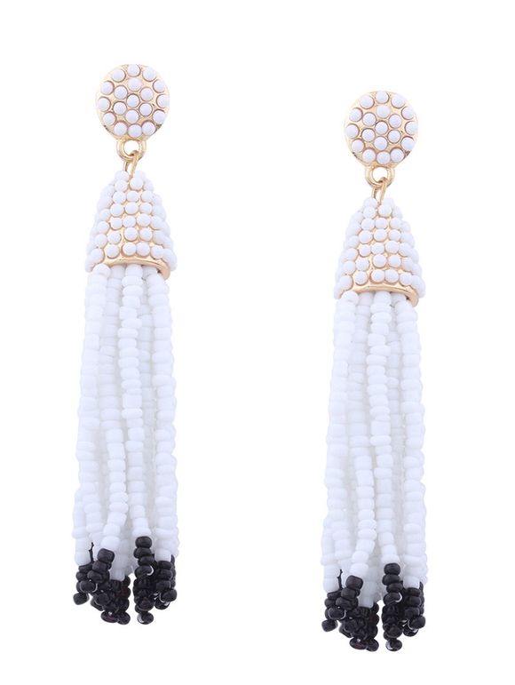 Boucles d'oreilles à perles en perles - Blanc 