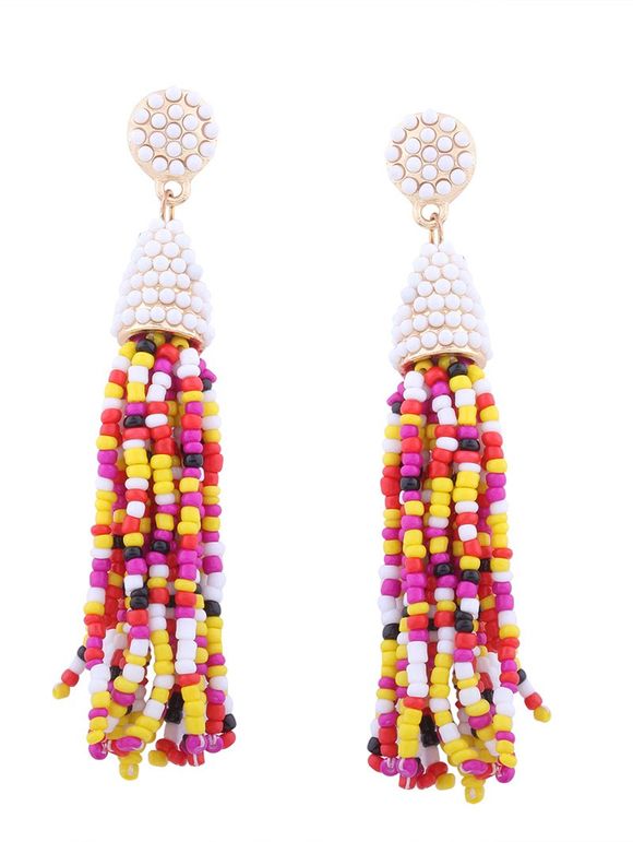 Boucles d'oreilles à perles en perles - multicolore 