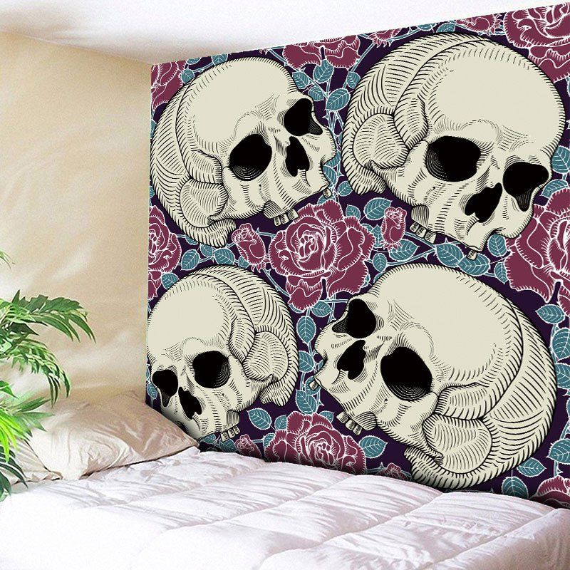 

Halloween Skull Flower Printed Wall Tapestry