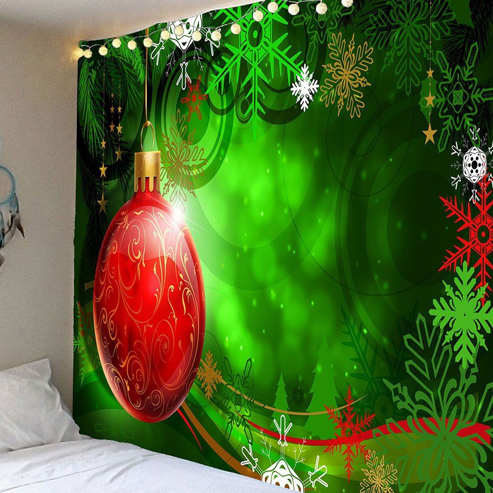 

Christmas Balloon Snowflake Printed Waterproof Hanging Tapestry, Colorful