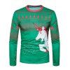 T-shirt de Noël 3D Géométrique Unicorne Imprimé - Vert L