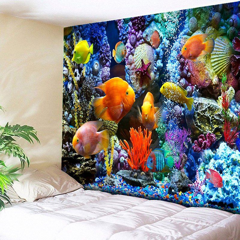 

Sea Animal World Print Wall Decor Tapestry, Colorful