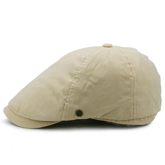 Petite Étiquette En Alliage Embellished Plain Cabbie Hat - Kaki 