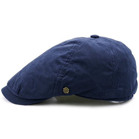 Petite Étiquette En Alliage Embellished Plain Cabbie Hat - Bleu profond 