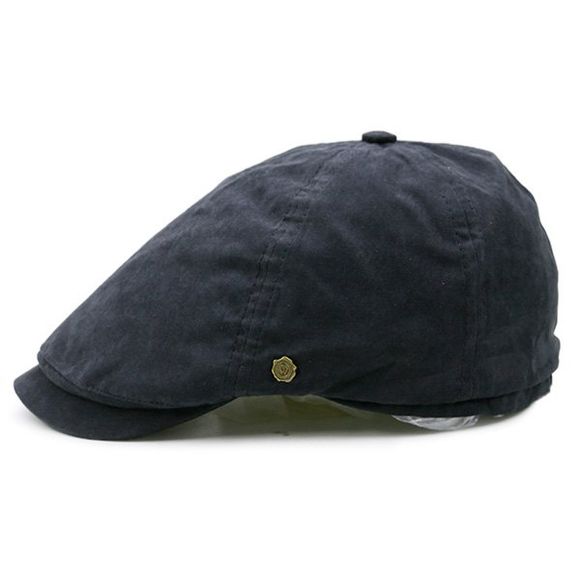 Petite Étiquette En Alliage Embellished Plain Cabbie Hat - Noir 