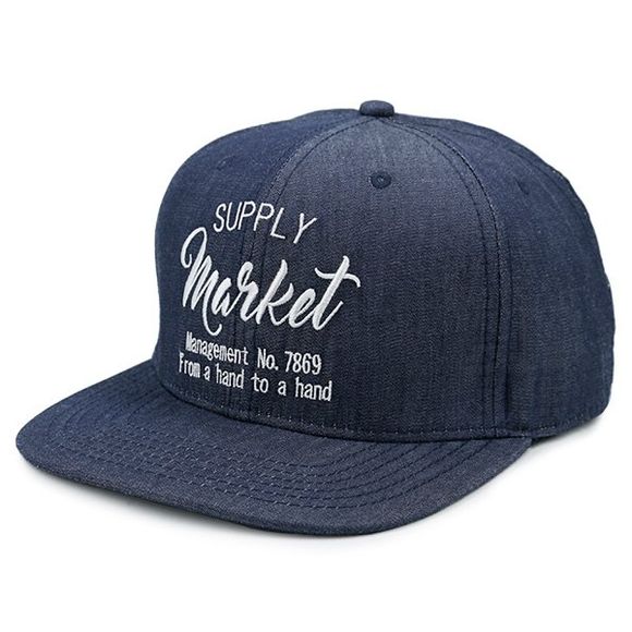 Chapeau de baseball de motif de lettres extérieures - Bleu profond 
