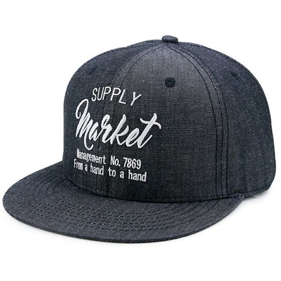 Chapeau de baseball de motif de lettres extérieures - Noir 