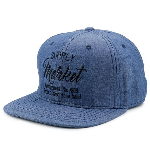 Chapeau de baseball de motif de lettres extérieures - Bleu clair 