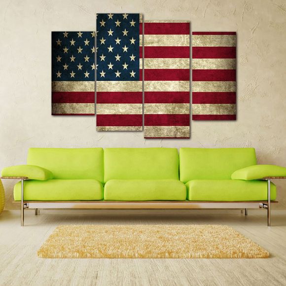 Peintures sur Toiles Non Encadrées Imprimé Patriotisme Drapeau Américain - multicolore 30*60CM*2PCS/30*80CM*2PCS