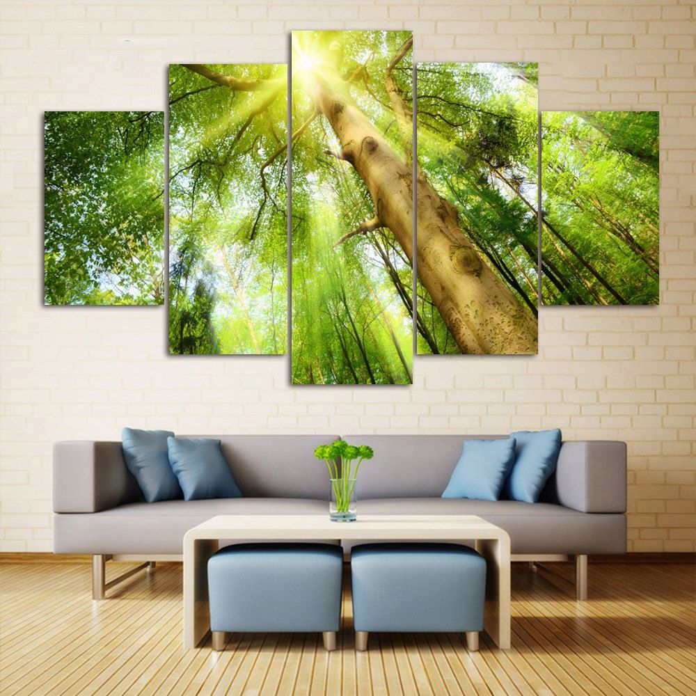 

Sunshine Tree Print Wall Art Canvas Paintings, Green