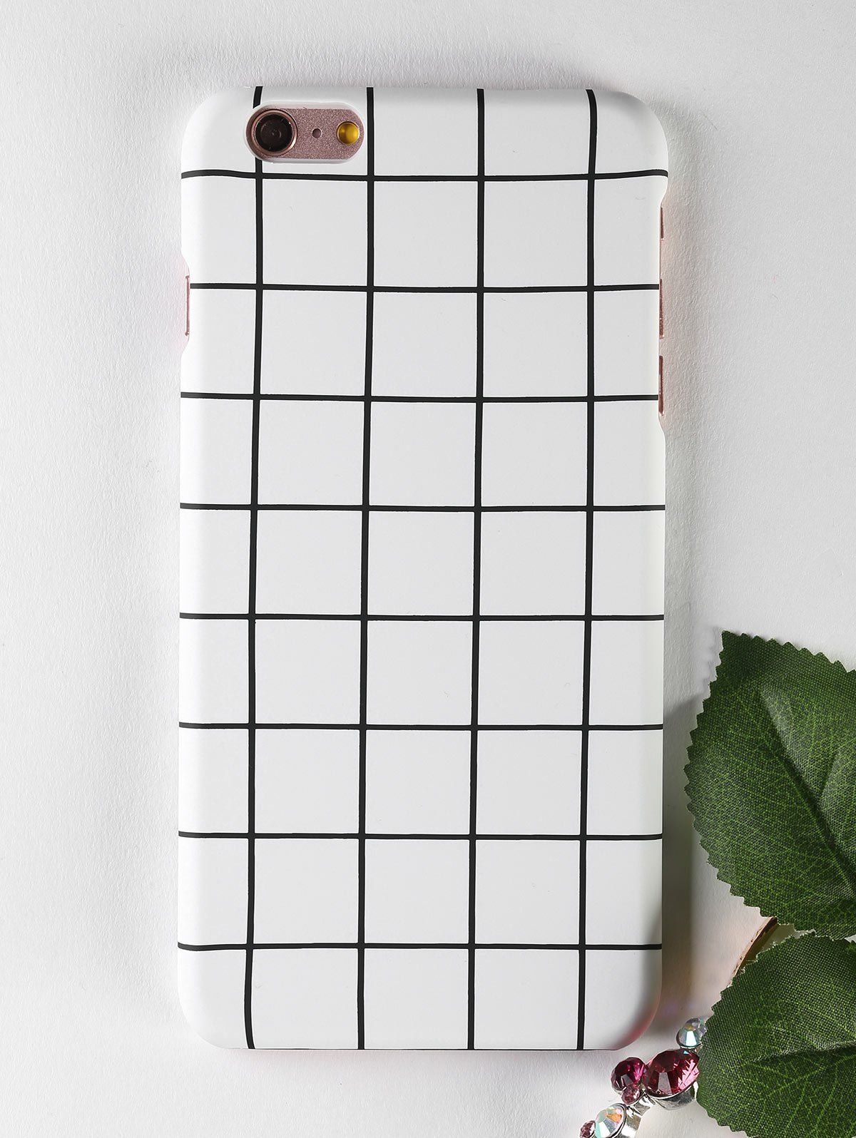 

Grid Pattern Soft Cell Phone Case For Iphone, White