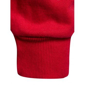 

Side Slit Fleece Drop Shoulder Pullover Hoodie, Red