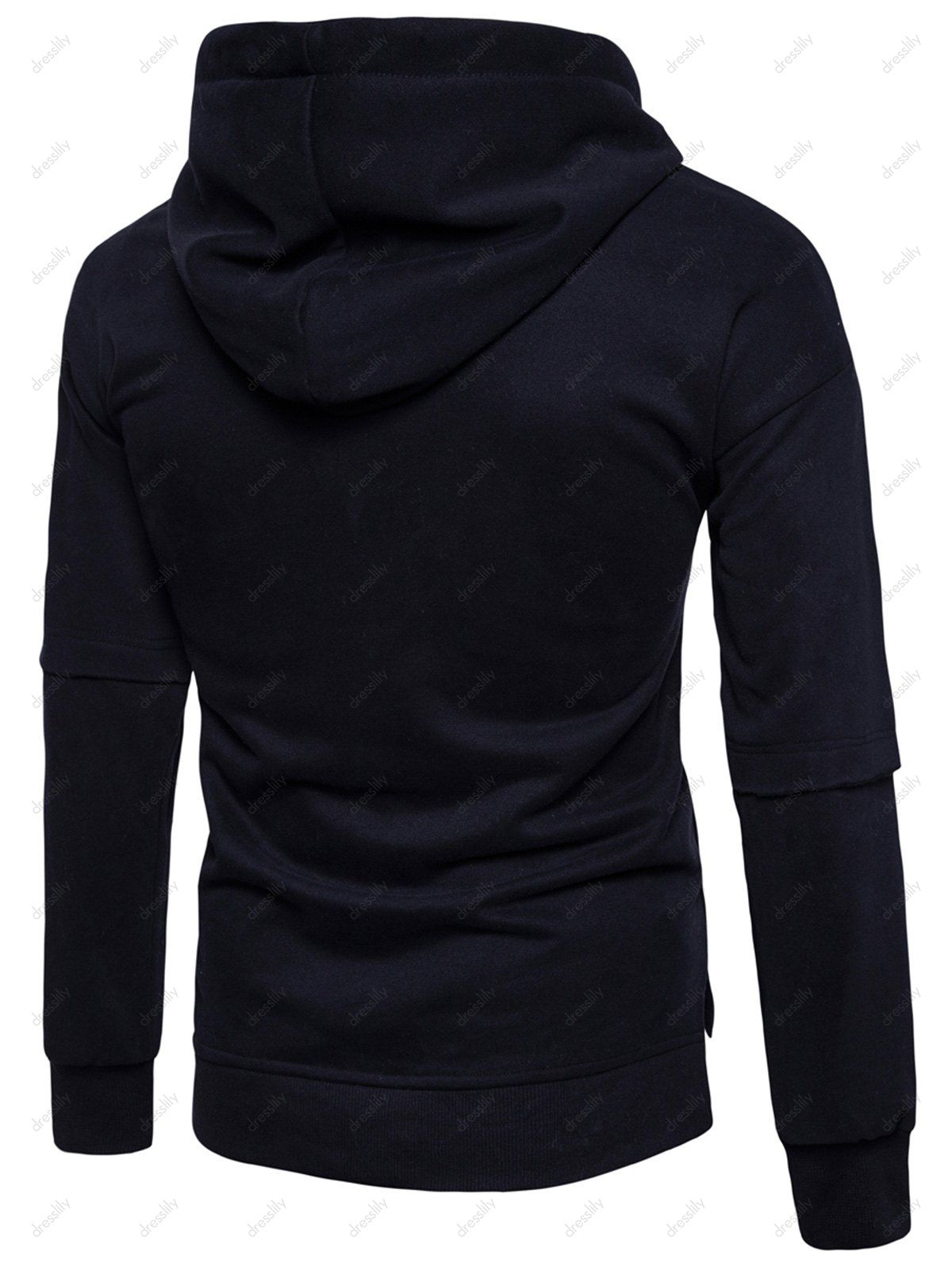[22% OFF] 2020 Side Slit Fleece Drop Shoulder Pullover Hoodie In BLACK ...