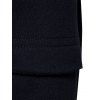 Side Slit Fleece Drop Shoulder Pullover Hoodie - BLACK M