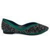 Glitter Slip On Satin Flat Shoes - Vert 39