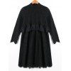 Ruffle Trim Lace Babydoll Dress - Noir XL