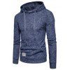 Drawstring Drop Shoulder Knitted Pullover Hoodie - CADETBLUE M
