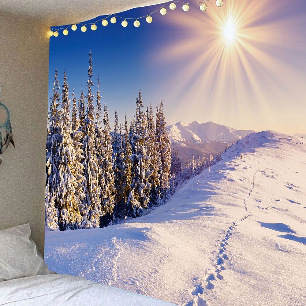 

Sunshine Snow Pattern Waterproof Wall Art Tapestry, Colormix