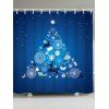 Rideau de douche animalier en bois à l'arbre de Noël - Bleu W59 INCH * L71 INCH