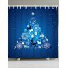 Rideau de douche animalier en bois à l'arbre de Noël - Bleu W71 INCH * L71 INCH