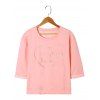 T-shirt broderie à lettre - Rose clair XL